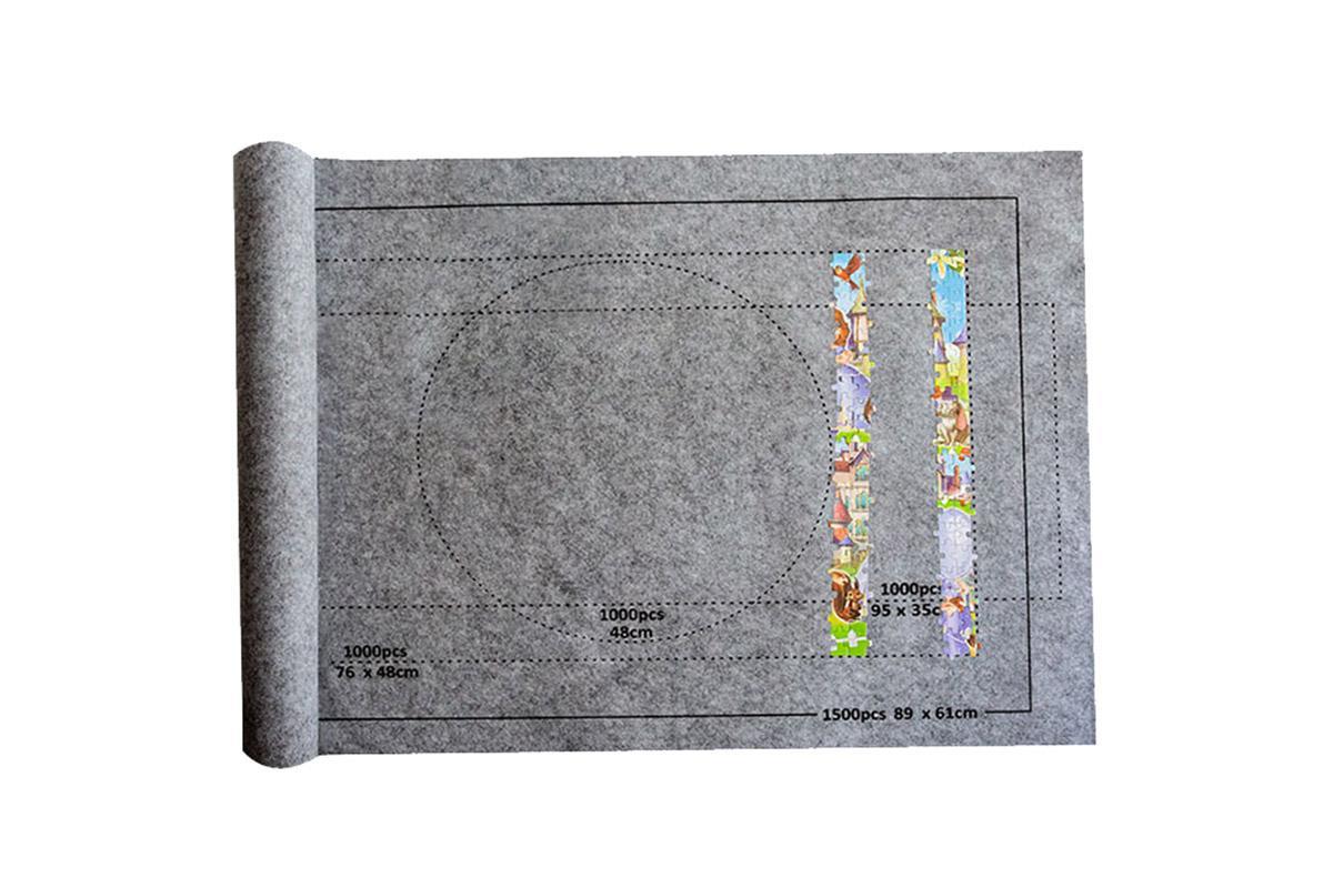 Puzzle Roll Mat Up to 1500 Pieces Storage Mat Jigsaw Puzzle Storage Roll Mat Puzzle Saver Jigsaw Puzzle Mat Roll Up Puzzle Sorting Trays Puzzle Board Puzzle Keeper Puzzle Storage (Mat Only) - Gray