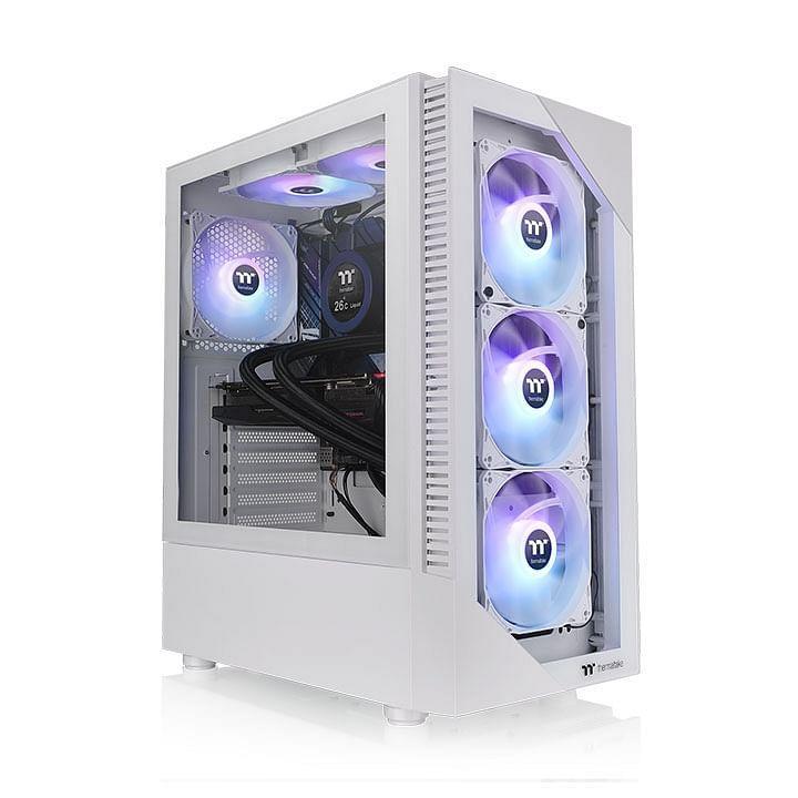 Thermaltake View 200 ARGB Tempered Glass Mid Tower Case Snow Edition White [CA-1X3-00M6WN-00]