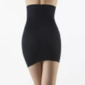 Women High Waist Shapewear Skirt Tummy Control Corset Cincher Trimmer Slip Skirt(Black,M)