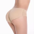 Breathable Low waist Padded Butt Enhancer Shaper Hip Up Lady Panties Seamless Soft Underwear(Beige,S)