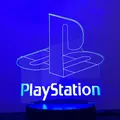Play Station Logo Night Light PS Game Table Lamp Creative Home Decor