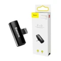Baseus iPhone Lightning to 2in1 Audio Splitter Adapter Charger + Earphone - Black