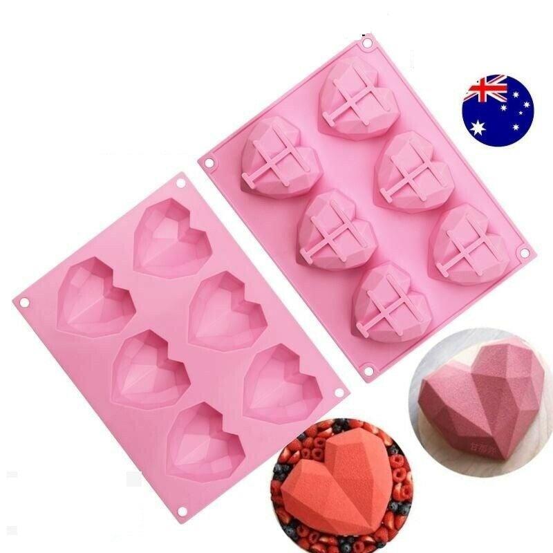 Heart Silicone Mould Cake Ice Tray Jelly Candy Cookie Chocolate Baking Cake Mold