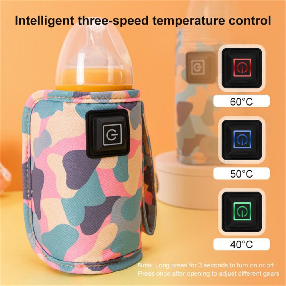 Goodgoods Babys Milk Warmer Bag Travel Fast Bottle Warmer Portable with USB Data Cable Warmth Maintain Perfect Temperature(Pink)
