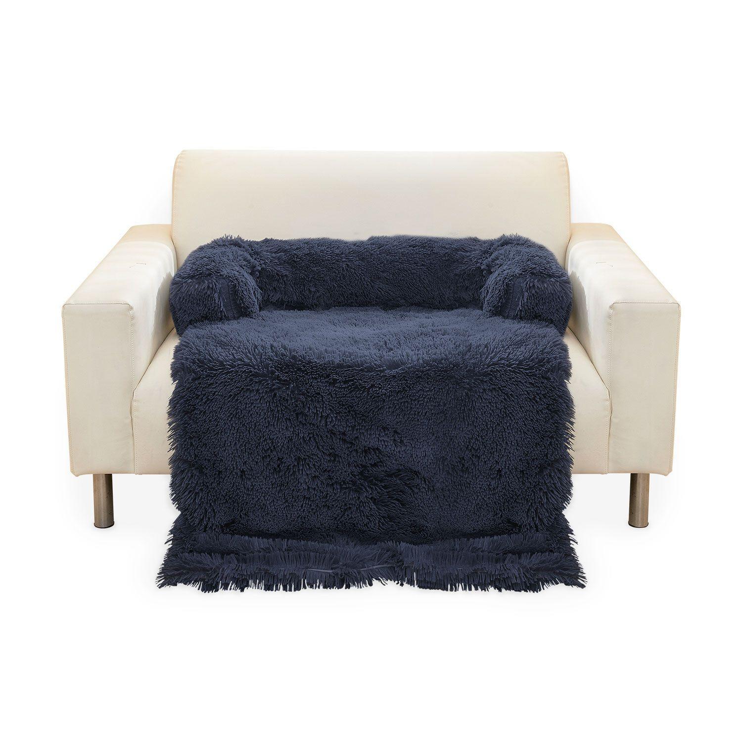 Floofi Pet Sofa Cover Soft with Bolster Machine Washable XL Size Dark Blue