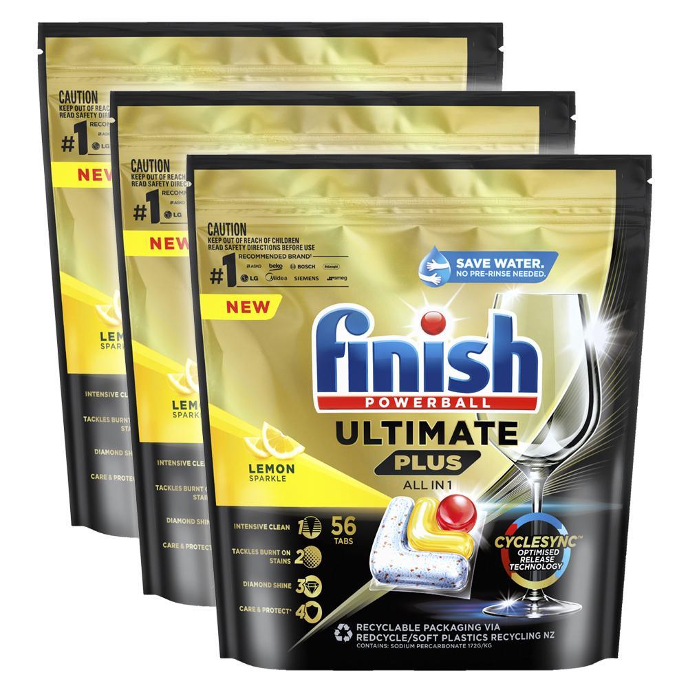 168pc Finish Powerball Ultimate Plus All In 1 Dishwashing Tablets Lemon Sparkle