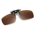 1 Pack Photochromic Polarised Clip On Flip Sunglasses Pilot Polarized Fishing Eyewear-Brown