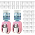 1 Set of Mini Water Dispenser Toy Lifelike Cartoon Water Dispenser with Paper Cups Pretend Toys