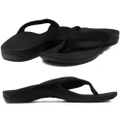 AXIGN Premium Orthotic Arch Support Flip Flops Sandal Thongs Archline - Black - Euro 40