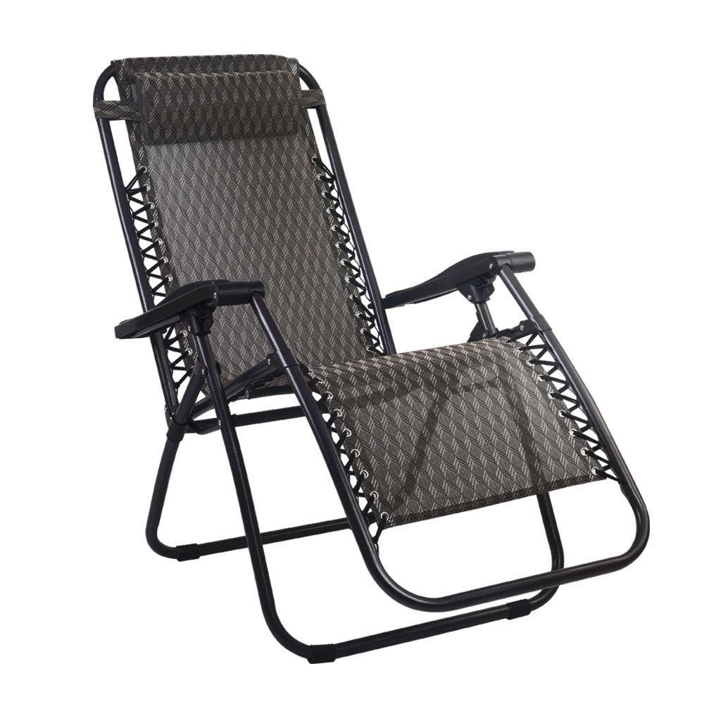 Portable Outdoor Recliner Patio Chair - Grey