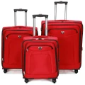 Swiss Luggage Suitcase Lightweight with 8 wheels 360 degree rolling SoftCase 3PCS Set SN8109ABC Red