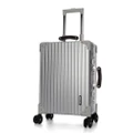 Swiss Aluminium Luggage Suitcase Lightweight with TSA locker 8 wheels 360 degree rolling Check In HardCase SN7611B Silver