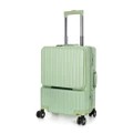 Swiss Aluminium Luggage Suitcase Lightweight with TSA locker 8 wheels 360 degree rolling Carry On HardCase SN8610A Green