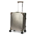 Swiss Full Aluminium Luggage Suitcase Lightweight with TSA locker 8 wheels 360 degree rolling Carry On HardCase SN1195A Champagne