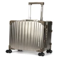 Swiss Full Aluminium Luggage Suitcase Lightweight with TSA locker 8 wheels 360 degree rolling Check In HardCase SN1195B Champagne
