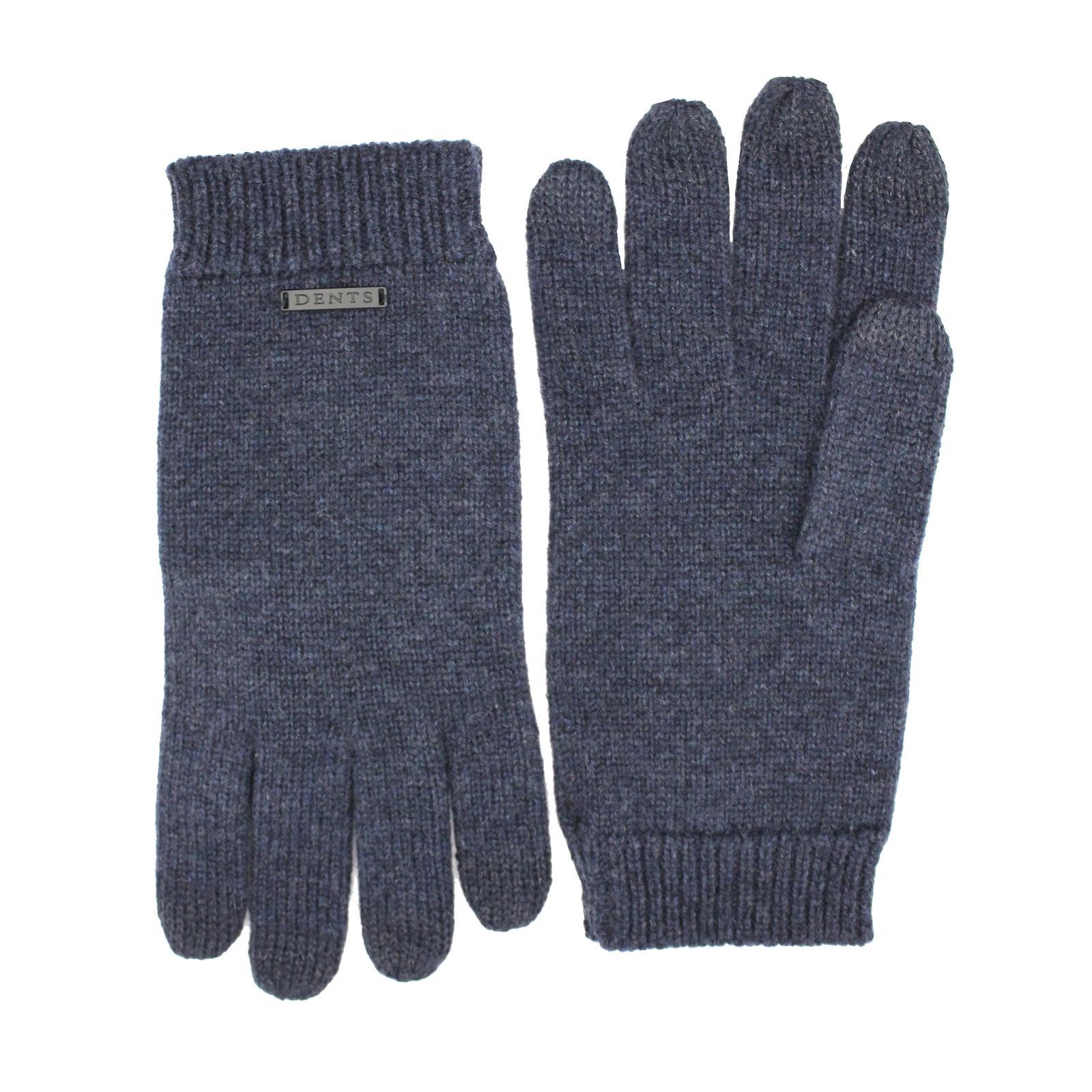 Dents Mens Pure Merino Wool Touchscreen Gloves - Indigo - M