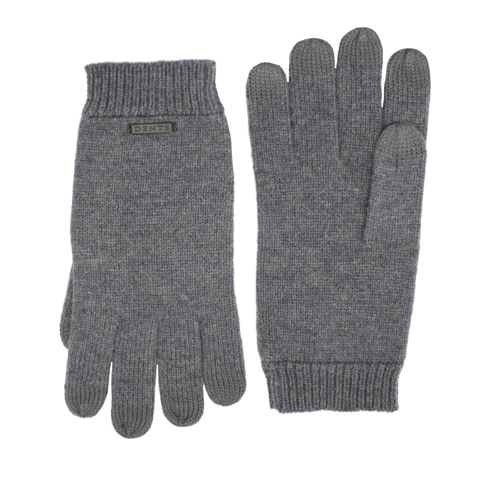 Dents Mens Pure Merino Wool Touchscreen Gloves - Shale - M