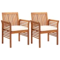 Garden Dining Chairs with Cushions 2 pcs Solid Acacia Wood vidaXL
