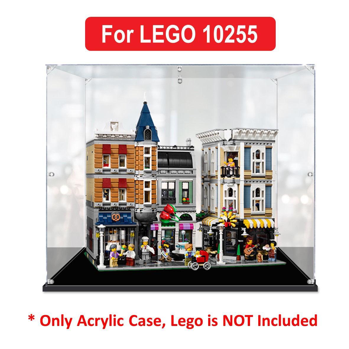 Acrylic Display Case for LEGO 10255 Creator Expert Assembly Square Figure Storage Box Dust Proof Glue Free