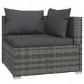 9 Piece Garden Lounge Set with Cushions Poly Rattan Grey vidaXL