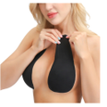 Silicone Push Up Invisible Bra Adhesive Nipple Cover Pasties Black Boob Breast Lift Tape(Black,C)