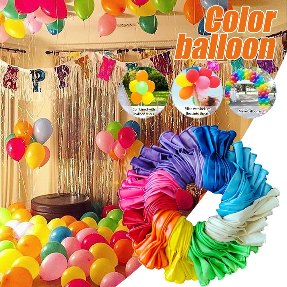 Vicanber Boys Girls Women Men 100pcs Balloons Rainbow Set Bright Colors Balloon for Birthday Carnial, Wedding, Carnial Supplies, Made with Strong Multicolored Latex for Helium or Air Use