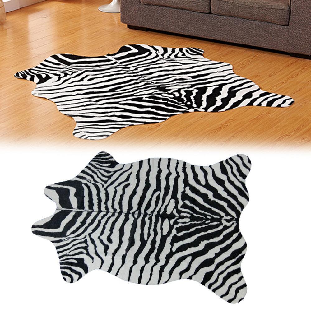 Cute Animal Printed Floor Mat Western Decor for Home and Room Zebra Style