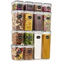 Airtight Food Storage Containers with Lids, 14PC Plastic Cereal Containers Storage for Pantry Organization