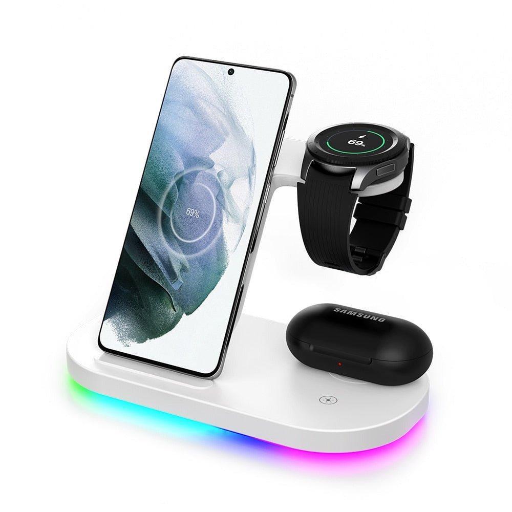 3 in 1 Wireless Charger Stand For Samsung Phone Galaxy Watch Buds iPhone Apple AirPods