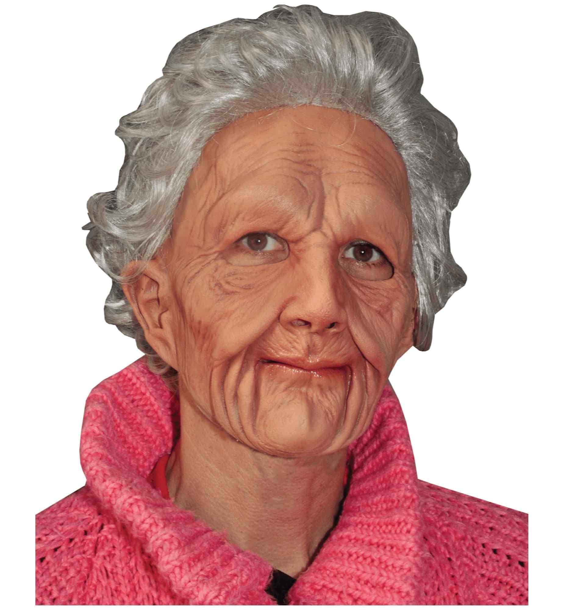 Supersoft Old Woman Old Lady Grandmother Elder Womens Costume Supersoft Mask Wig