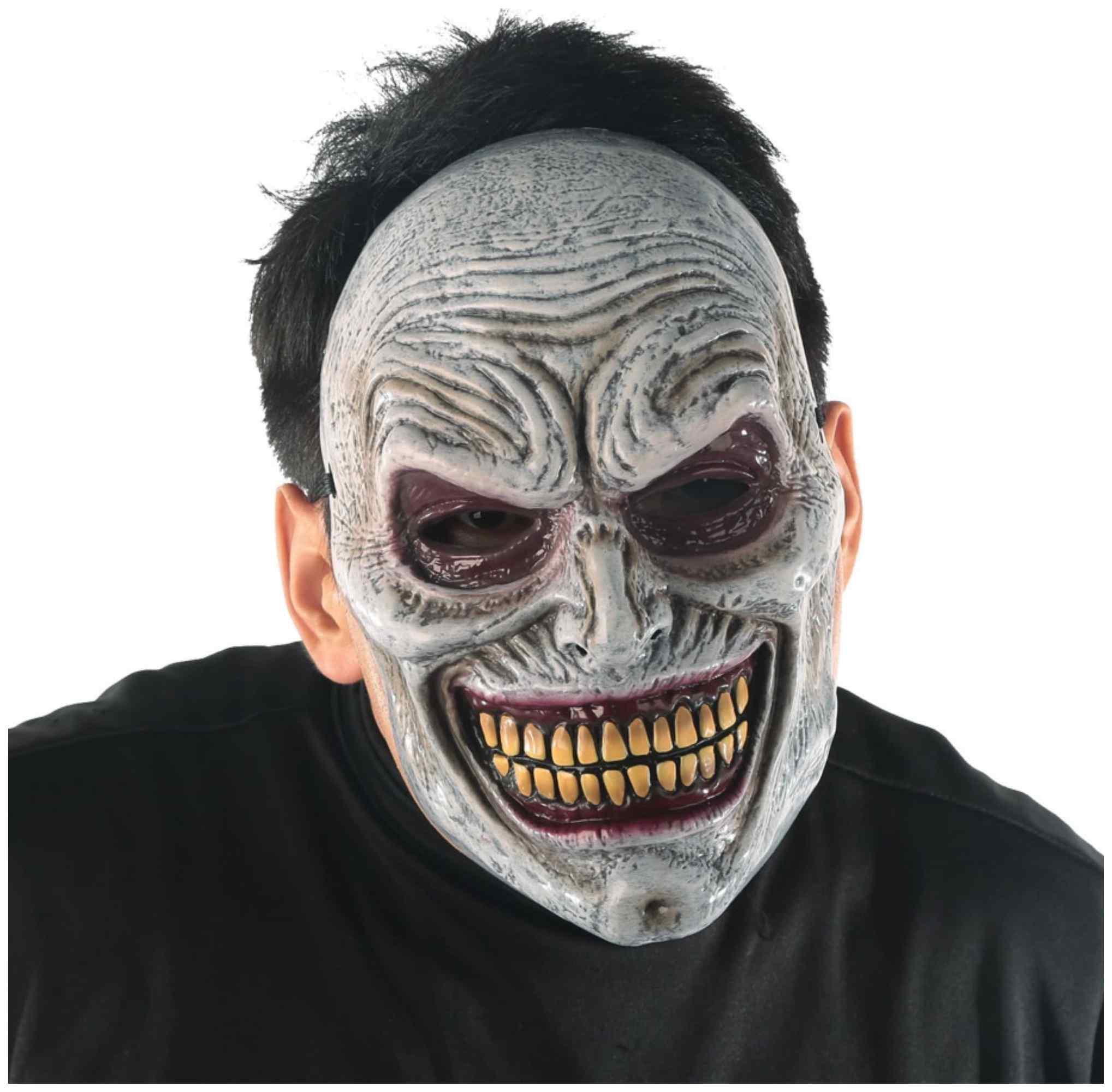 Creep Creepy Smile Sinister Horror Clown Zombie Adult Mens Costume 1/2 PVC Mask