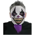 Bearded Clown Horror Joker Evil Jester Mens Costume Latex 1/2 Mask With Beard