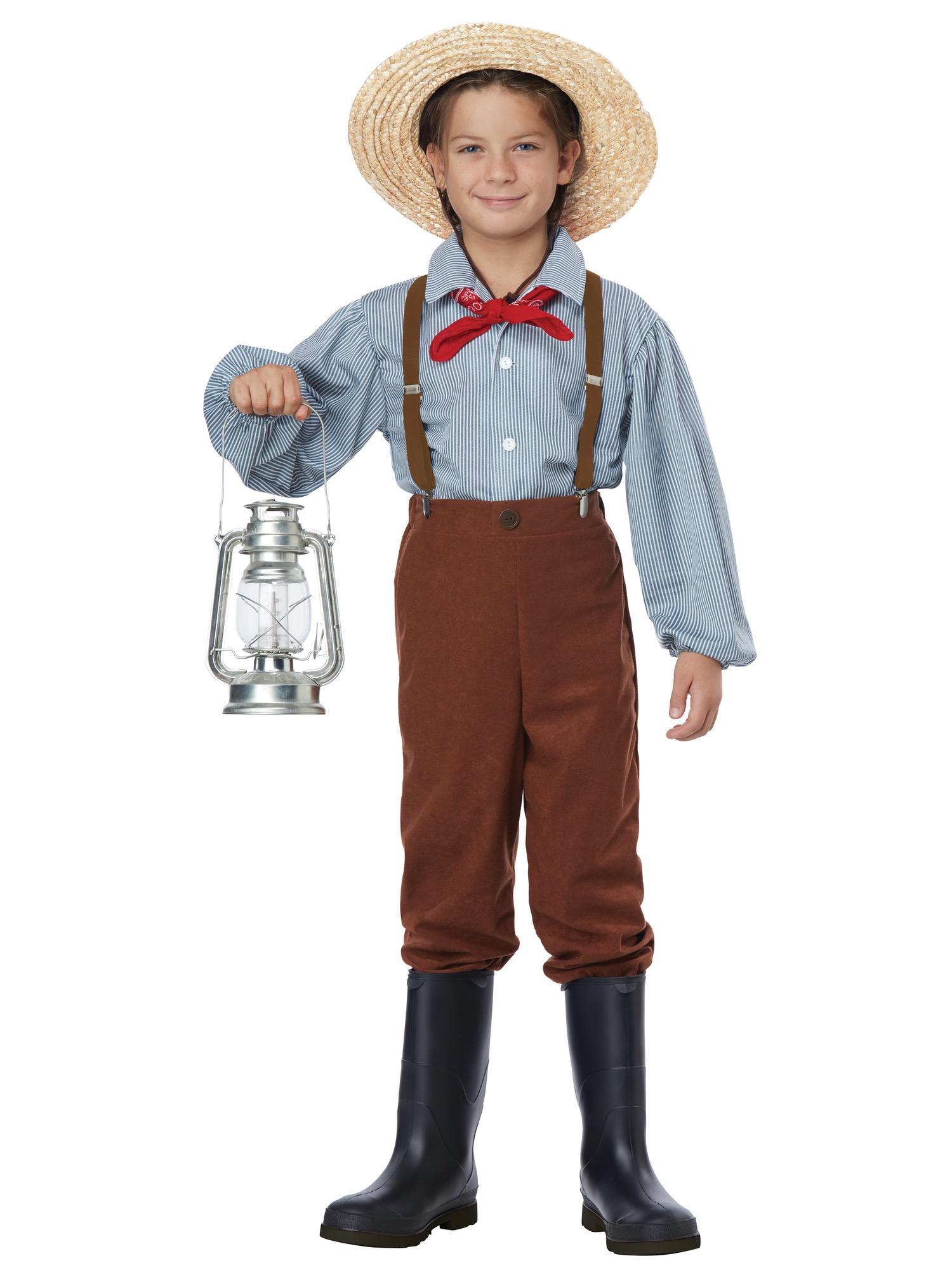 Pioneer Boy Victorian Pilgrim American Frontier Olden Day Child Boys Costume