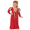 Medieval Princess Renaissance Guinevere Queen Red Gown Book Week Girls Costume