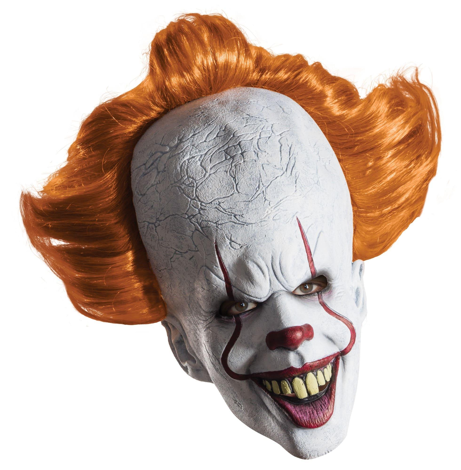 Pennywise IT The Movie Stephen King Horror Clown Men Costume Overhead Mask Hair