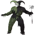 Jokes On You Evil Jester Clown Mardi Gras Green Black Mardi Gras Men Costume