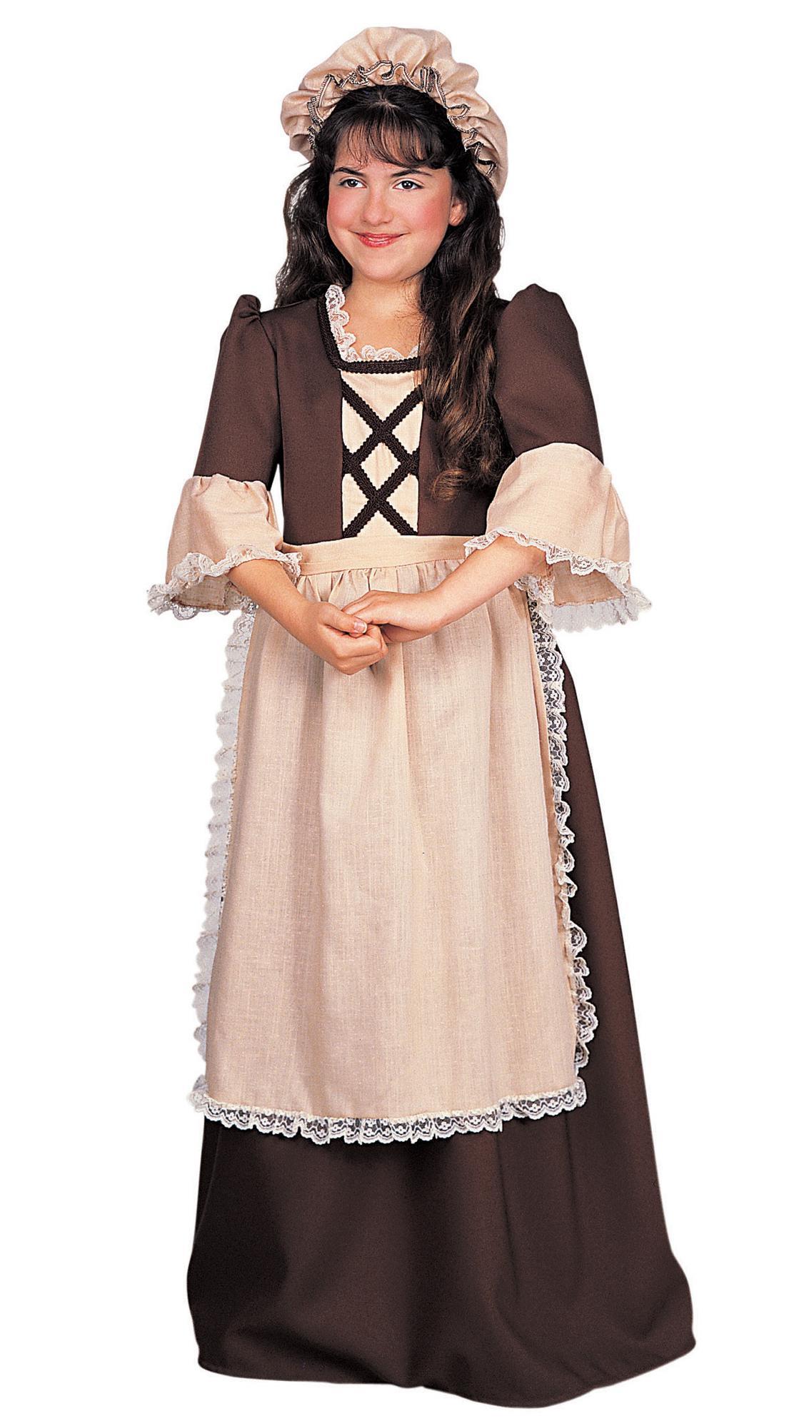 Colonial Girl Victorian Pilgrim Pioneer Olden Day Book Week Child Girls Costume