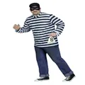 Burglar Bank Robber Thief Convict Prisoner Jail Funny Men Costume Plus