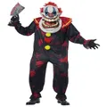 Die Laughing Clown & Big Mouth Mask Killer Evil Jester Horror Adult Mens Costume