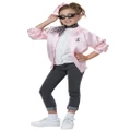 50s Satin Varsity Jacket Old School Greaser Rock Roll Pink Girls Costume