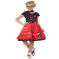 50s Sweetheart Greaser Red Rock Roll Sock Hop Book Week Girls Costume