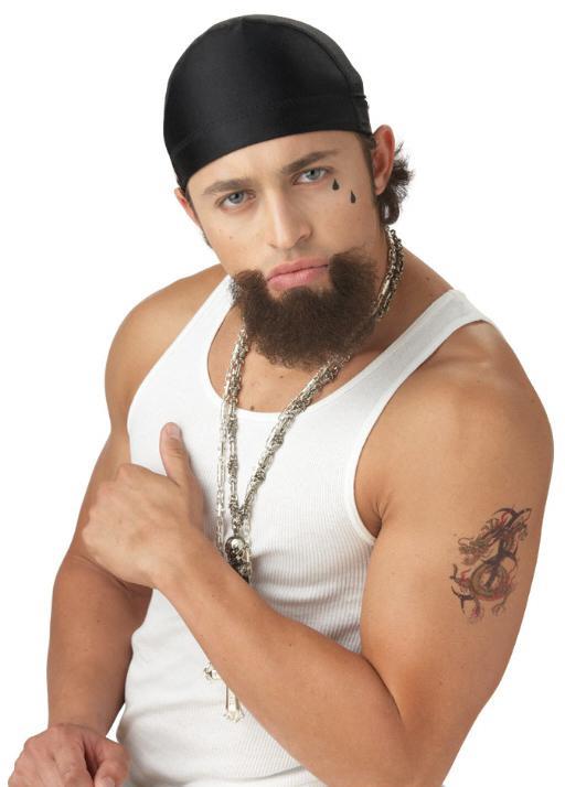 The Homie 80s Group Gangster Hip Hop Dark Brown Men Costume Goatee Facial Hair