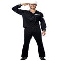 Sailor Black Marine Navy Military Seaman Uniform USS Enterprise Mens Costume