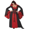 Deluxe Hooded Robe Red Devil Vampires Gothic Medieval Witch Womens Costume
