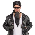 Bad Biker Gangster 1980s Men Costume Black Goatee