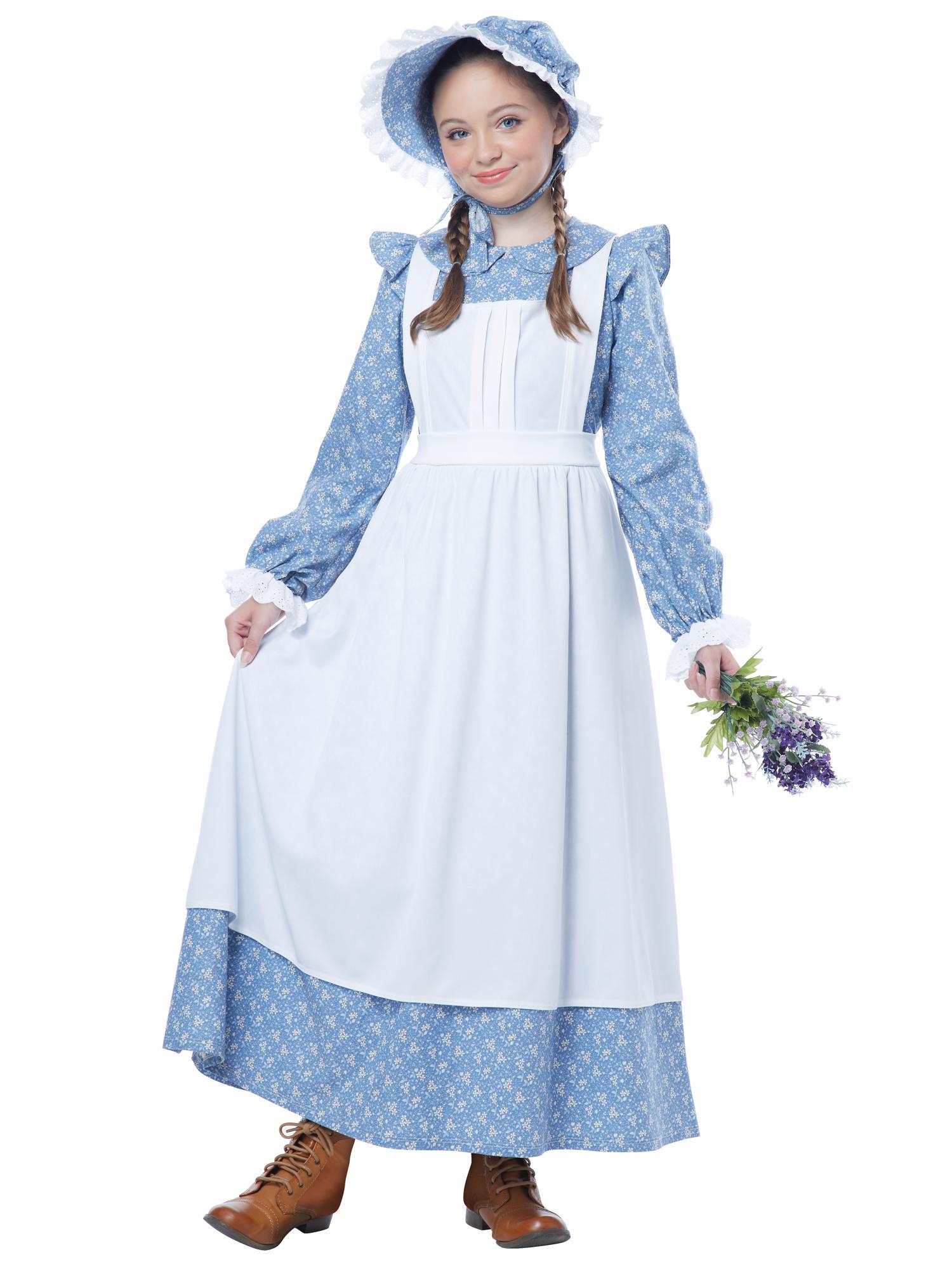 Pioneer Olden Day Pilgrim Frontier Colonial Victorian Book Week Girls Costume