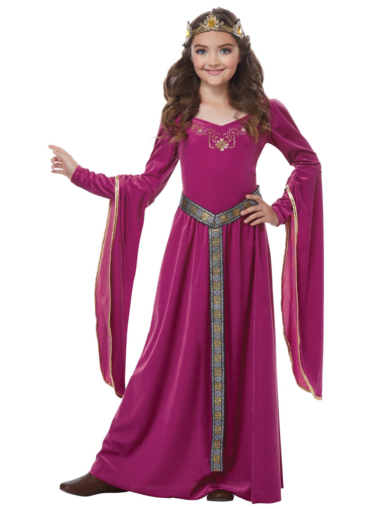 Medieval Princess Guinevere Renaissance Purple Girls Costume