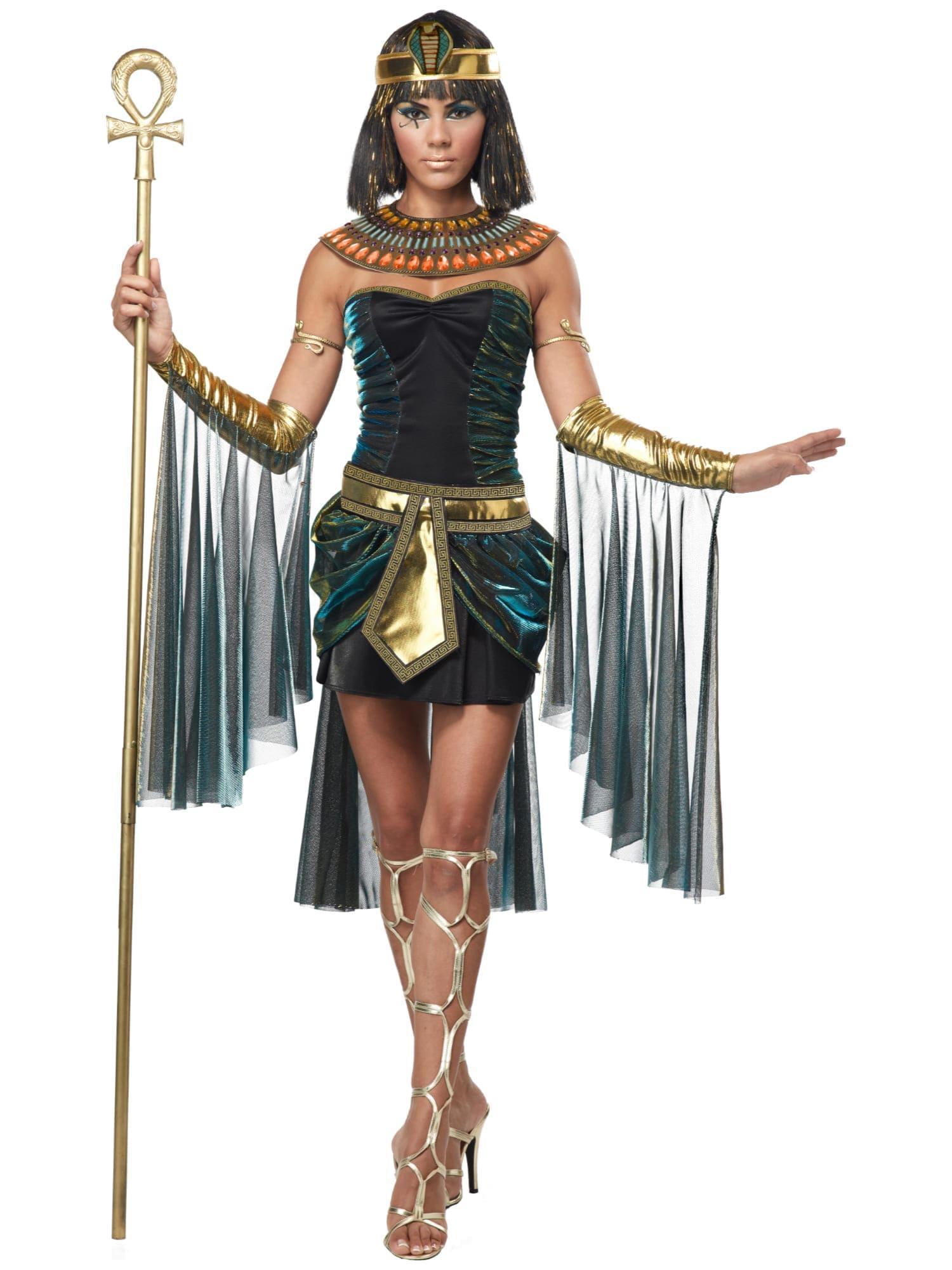 Egyptian Goddess Queen of Nile Cleopatra Black Dress Adult Womans Costume