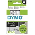 Dymo D1 Label Tape- 12mm x 7m- Black on White Plastic 0720530