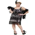 Jazz Baby Flapper 20s Black Sequin Women Costume
